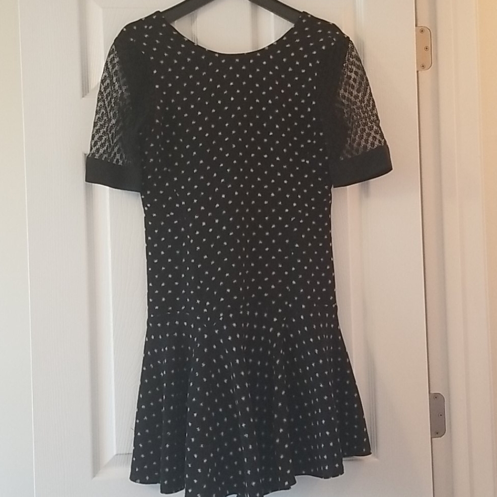 Rebecca Taylor sheer sleeve silk dress
